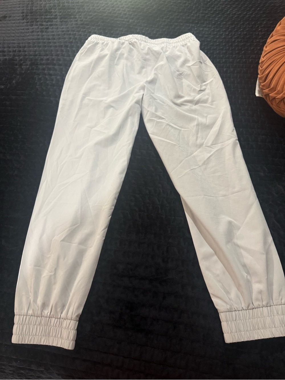 Mono B White Elastic Waist Track Pants
